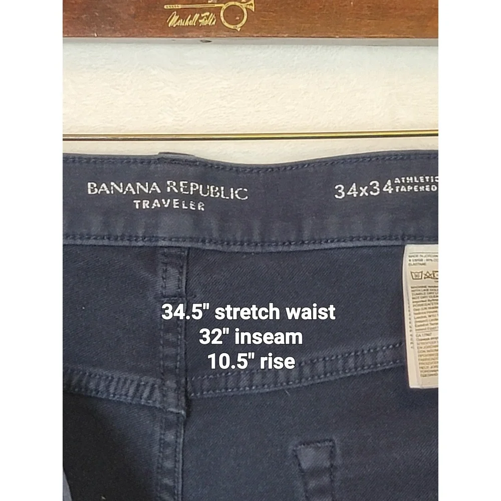 Banana Republic Traveler Cotton Jeans‎ Indigo Blue Denim Size 34x32 Mid Rise